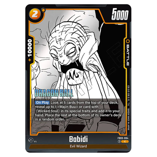 Babidi FB03-084 card from the Dragon Ball Super Card Game Fusion World set SB01 - Manga Booster