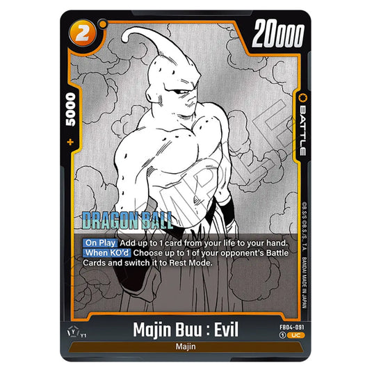 Majin Buu : Evil FB04-091 card from the Dragon Ball Super Card Game Fusion World set SB01 - Manga Booster