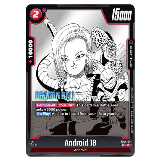 Android 18 FB06-014 card from the Dragon Ball Super Card Game Fusion World set SB01 - Manga Booster