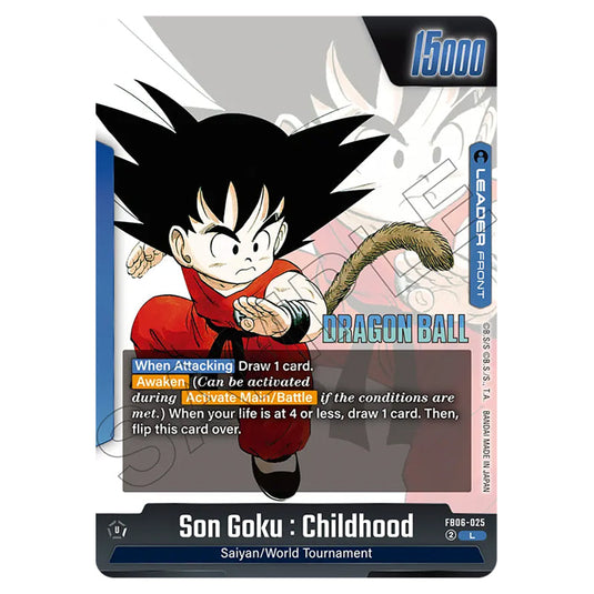 Son Goku : Childhood FB06-025 card from the Dragon Ball Super Card Game Fusion World set SB01 - Manga Booster