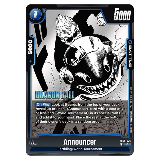 Announcer FB06-026 card from the Dragon Ball Super Card Game Fusion World set SB01 - Manga Booster