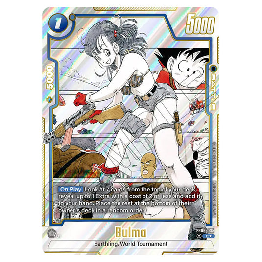 Bulma FB06-035 card from the Dragon Ball Super Card Game Fusion World set SB01 - Manga Booster