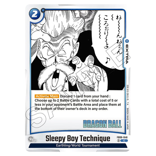 Sleepy Boy Technique FB06-046 card from the Dragon Ball Super Card Game Fusion World set SB01 - Manga Booster