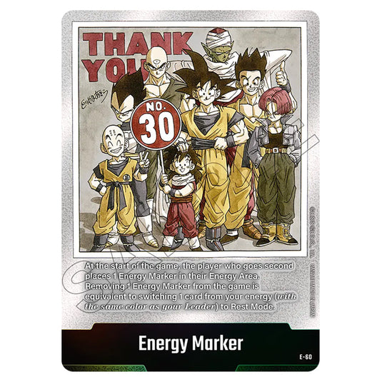 Energy Marker E-60 card from the Dragon Ball Super Card Game Fusion World set SB01 - Manga Booster
