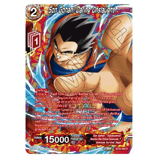 Dragon Ball Super - B20 - Power Absorbed - Son Gohan, Daring Onslaught (Silver Foil) - BT20-004a