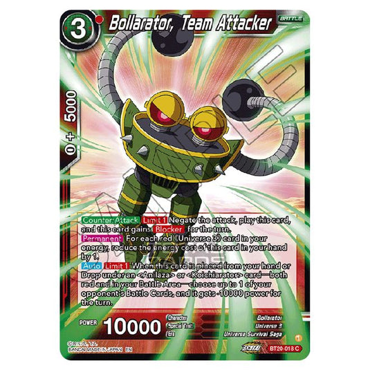 Dragon Ball Super - B20 - Power Absorbed - Bollarator, Team Attacker - BT20-018