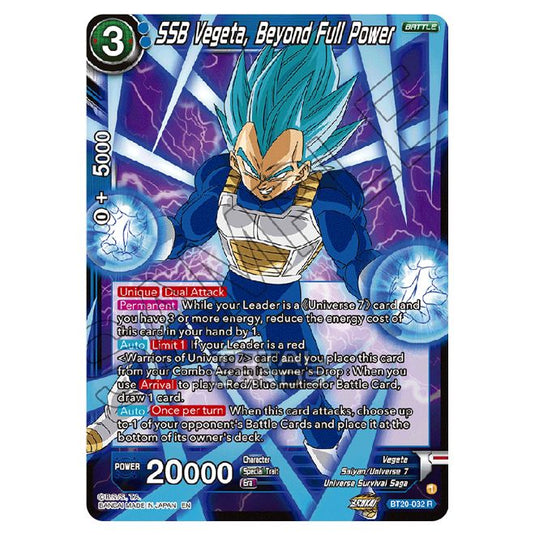 Dragon Ball Super - B20 - Power Absorbed - SSB Vegeta, Beyond Full Power - BT20-032