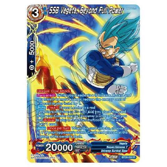 Dragon Ball Super - B20 - Power Absorbed - SSB Vegeta, Beyond Full Power (Silver Foil) - BT20-032a