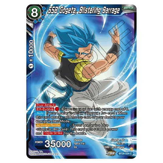 Dragon Ball Super - B20 - Power Absorbed - SSB Gogeta, Blistering Barrage - BT20-034