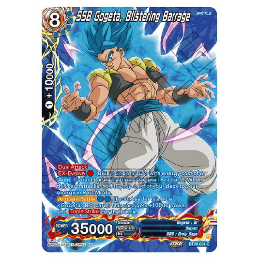 Dragon Ball Super - B20 - Power Absorbed - SSB Gogeta, Blistering Barrage (Silver Foil) - BT20-034a