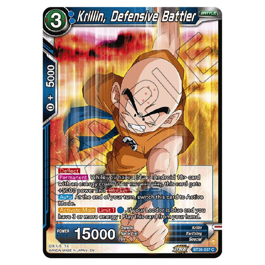 Dragon Ball Super - B20 - Power Absorbed - Krillin, Defensive Battler - BT20-037