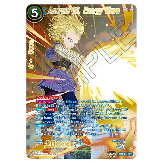 Dragon Ball Super - B20 - Power Absorbed - Android 18, Helping Her Husband (Gold Stamped) - BT20-041a