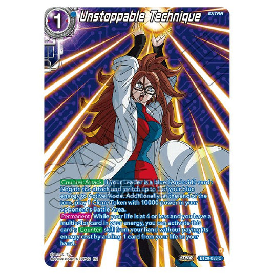 Dragon Ball Super - B20 - Power Absorbed - Unstoppable Technique (Silver Foil) - BT20-053a