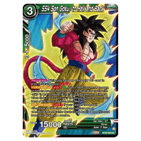 Dragon Ball Super - B20 - Power Absorbed - SS4 Son Goku, to Hell and Back - BT20-063