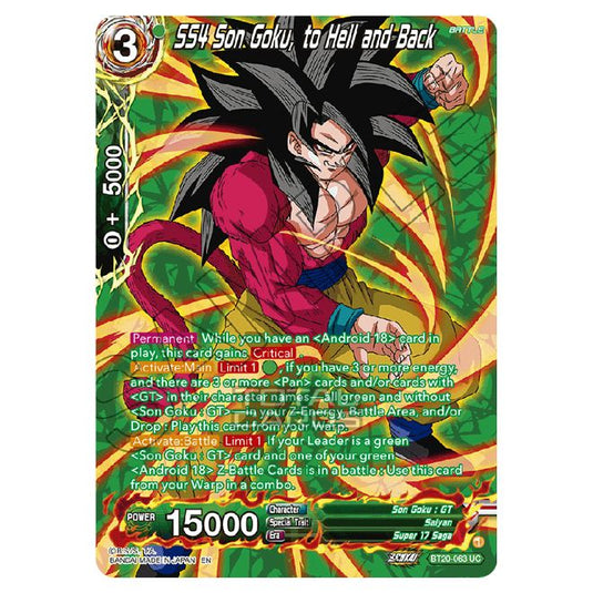 Dragon Ball Super - B20 - Power Absorbed - SS4 Son Goku, to Hell and Back (Silver Foil) - BT20-063a