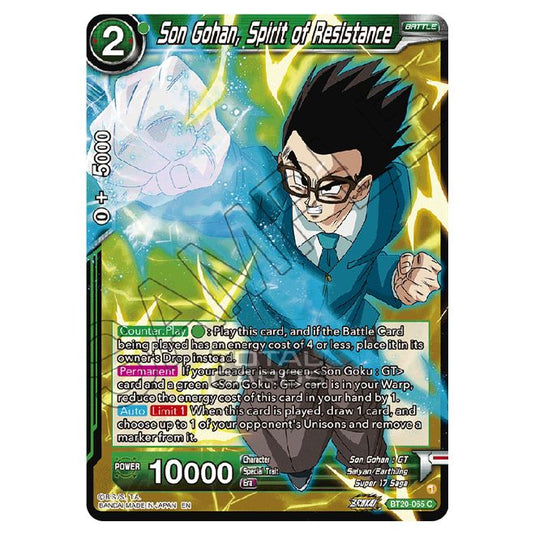 Dragon Ball Super - B20 - Power Absorbed - Son Gohan, Spirit of Resistance - BT20-065