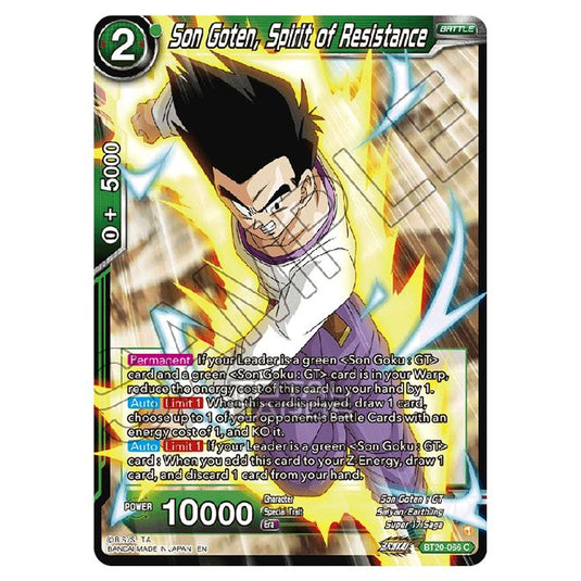 Dragon Ball Super - B20 - Power Absorbed - Son Goten, Spirit of Resistance - BT20-066