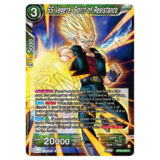 Dragon Ball Super - B20 - Power Absorbed - SS Vegeta, Spirit of Resistance - BT20-068