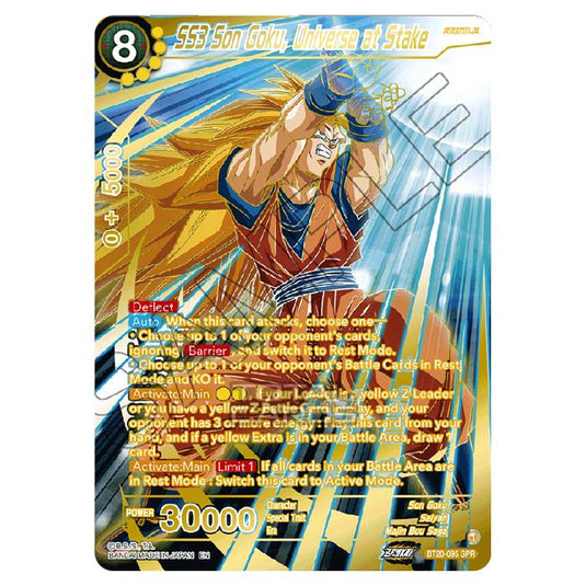 Dragon Ball Super - B20 - Power Absorbed - SS3 Son Goku, Universe at Stake (Gold Stamped) - BT20-095b