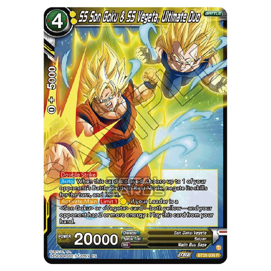 Dragon Ball Super - B20 - Power Absorbed - SS Son Goku & SS Vegeta, Ultimate Duo - BT20-096