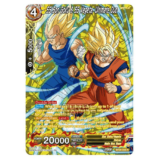 Dragon Ball Super - B20 - Power Absorbed - SS Son Goku & SS Vegeta, Ultimate Duo (Gold Stamped) - BT20-096b