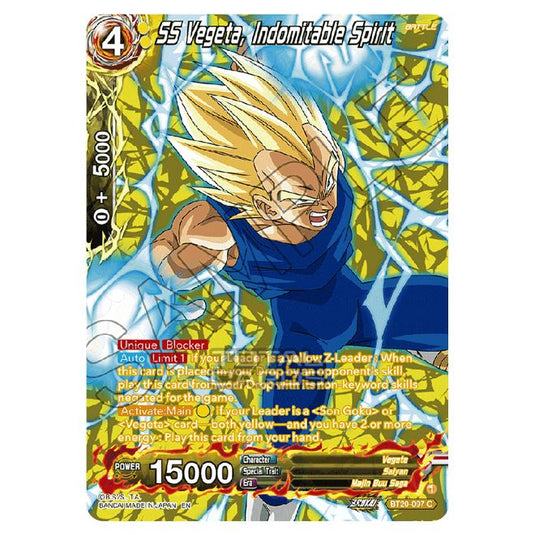 Dragon Ball Super - B20 - Power Absorbed - SS Vegeta, Indomitable Spirit (Silver Foil) - BT20-097a