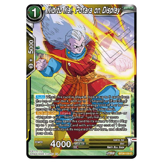 Dragon Ball Super - B20 - Power Absorbed - Kibito Kai, Potara on Display - BT20-103