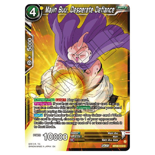 Dragon Ball Super - B20 - Power Absorbed - Majin Buu, Desperate Defiance - BT20-110