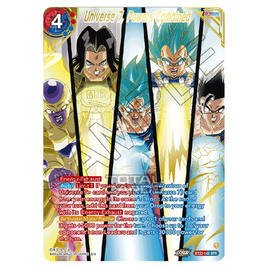 Dragon Ball Super - B20 - Power Absorbed - Universe 7, Powers Combined (Gold Stamped) - BT20-140a