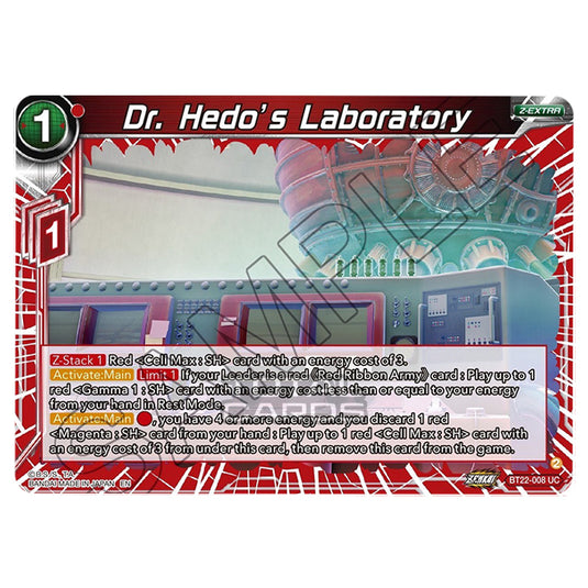 Dragon Ball Super - B22 - Critical Blow - Dr. Hedo’s Laboratory - BT22-008