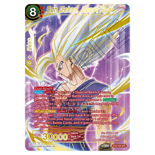 Dragon Ball Super - B22 - Critical Blow - Son Gohan, Beast Roar - BT22 Dragon Ball Super - B22 - Critical Blow - Son Gohan, Beast Roar - BT22