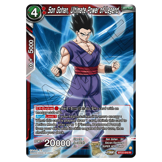 Dragon Ball Super - B22 - Critical Blow - Son Gohan, Ultimate Power of Legend - BT22-010