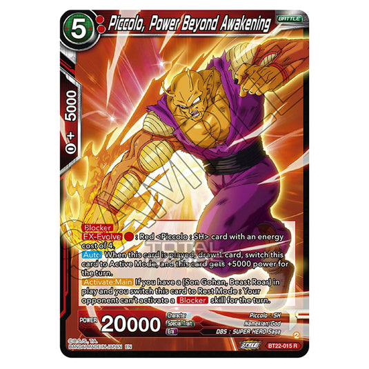 Dragon Ball Super - B22 - Critical Blow - Piccolo, Power Beyond Awakening - BT22-015