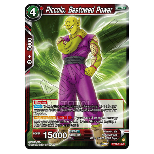 Dragon Ball Super - B22 - Critical Blow - Piccolo, Bestowed Power - BT22-016