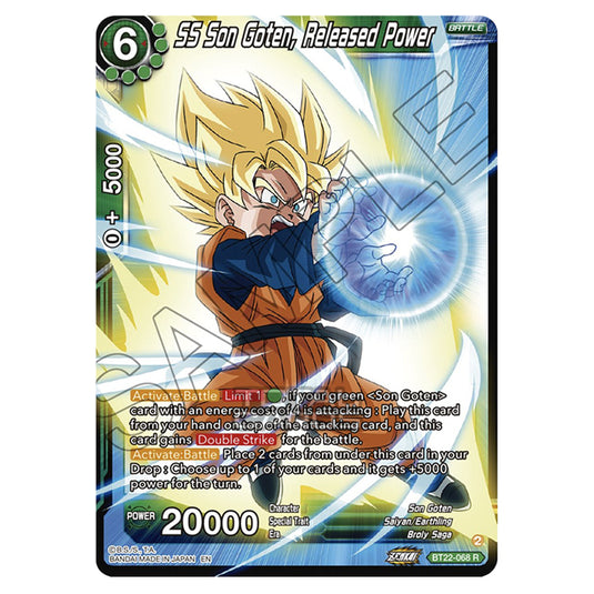 Dragon Ball Super - B22 - Critical Blow - SS Son Goten, Released Power - BT22-068