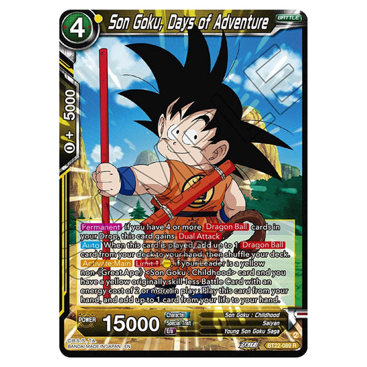 Dragon Ball Super - B22 - Critical Blow - Son Goku, Days of Adventure - BT22-089