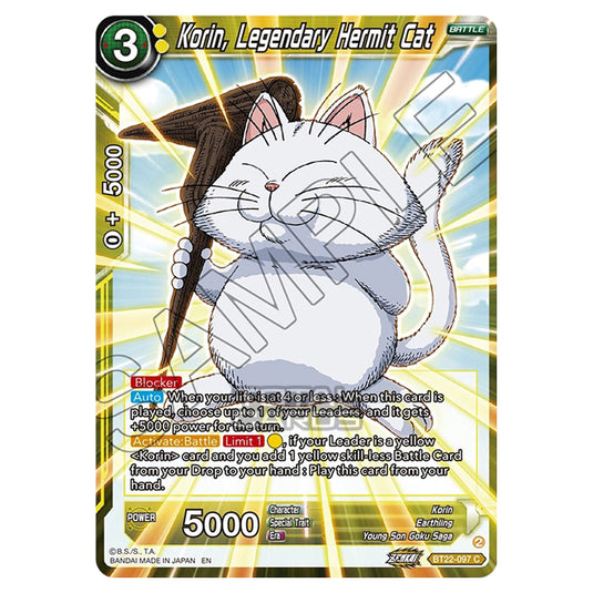 Dragon Ball Super - B22 - Critical Blow - Korin, Legendary Hermit Cat - BT22-097