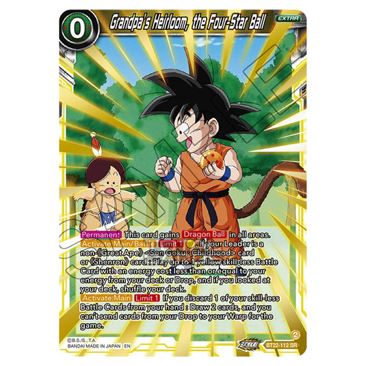 Dragon Ball Super - B22 - Critical Blow - Grandpa’s Heirloom, the Four-Star Ball - BT22-112a