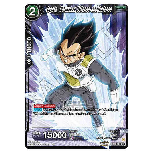 Dragon Ball Super - B22 - Critical Blow - Vegeta, Combined Offense and Defense - BT22-120