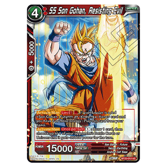 Dragon Ball Super - B23 - Perfect Combination - SS Son Gohan, Resisting Evil - BT23-012