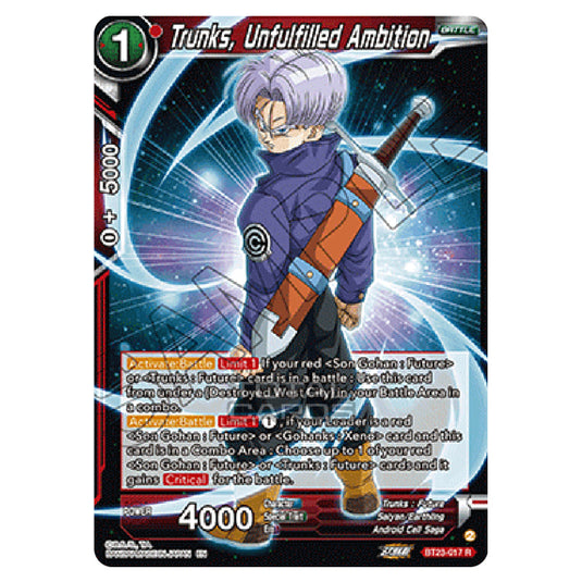 Dragon Ball Super - B23 - Perfect Combination - Trunks, Unfulfilled Ambition - BT23-017