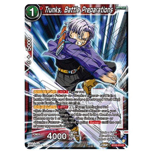 Dragon Ball Super - B23 - Perfect Combination - Trunks, Battle Preparations - BT23-019