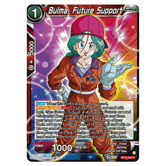 Dragon Ball Super - B23 - Perfect Combination - Bulma, Future Support - BT23-020