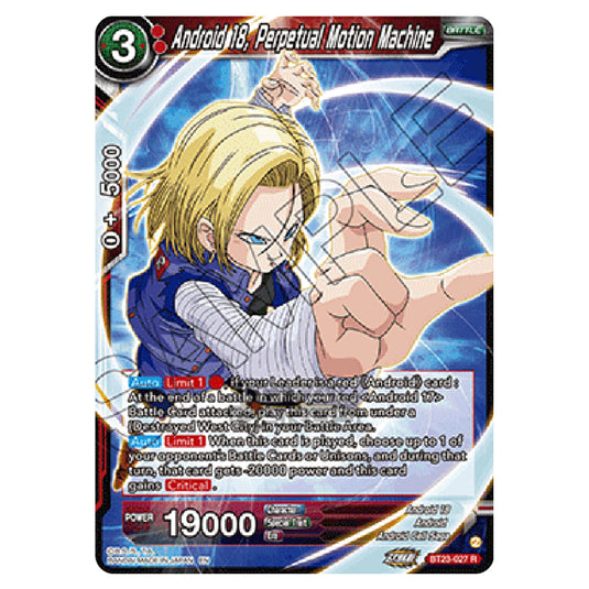 Dragon Ball Super - B23 - Perfect Combination - Android 18, Perpetual Motion Machine - BT23-027