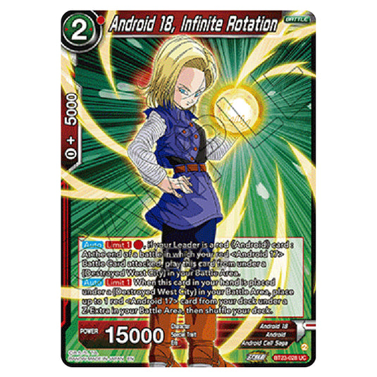 Dragon Ball Super - B23 - Perfect Combination - Android 18, Infinite Rotation - BT23-028