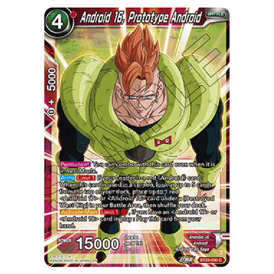 Dragon Ball Super - B23 - Perfect Combination - Android 16, Prototype Android - BT23-030