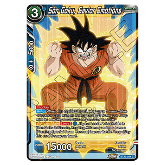 Dragon Ball Super - B23 - Perfect Combination - Son Goku, Savior Emotions - BT23-044