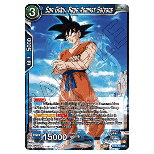 Dragon Ball Super - B23 - Perfect Combination - Son Goku, Rage Against Saiyans - BT23-045