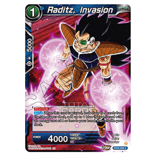 Dragon Ball Super - B23 - Perfect Combination - Raditz, Invasion - BT23-058