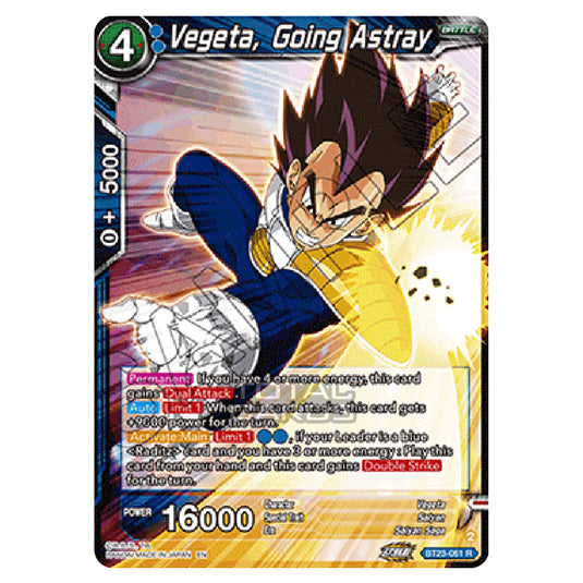 Dragon Ball Super - B23 - Perfect Combination - Vegeta, Going Astray - BT23-061